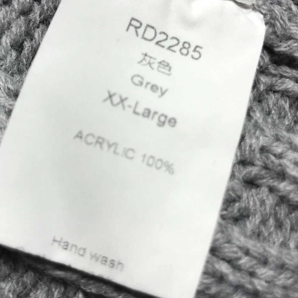 Women's Grey V-Neck Pocket Cable Knit Long Cardigan Button Down Sweater Size XXL